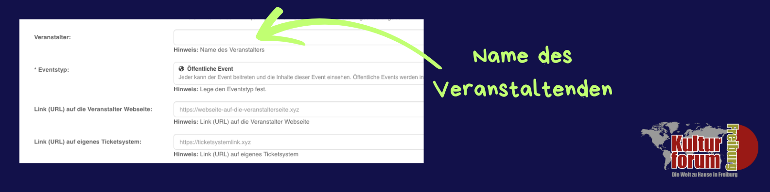 Name des Veranstaltenden