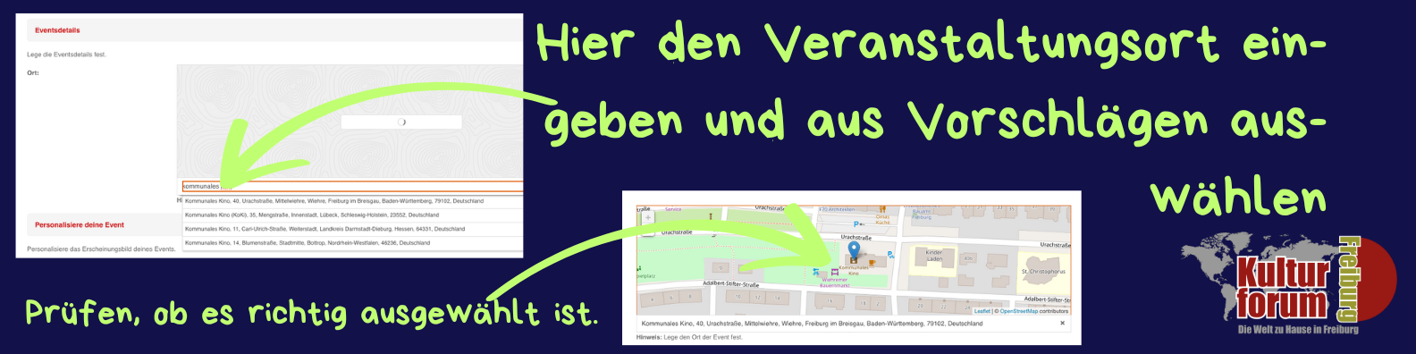 Veranstaltungsort auswählen