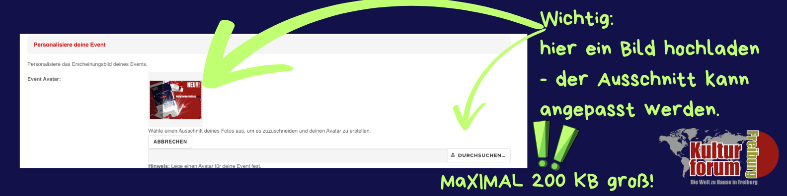 Event Avatar hochladen